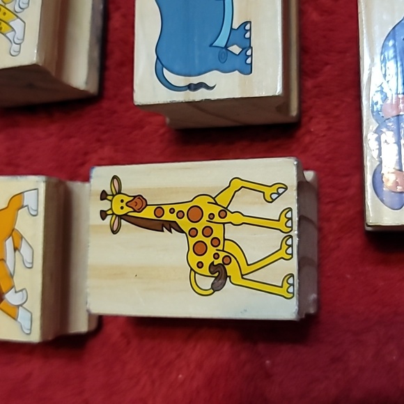 Set of 11 African Wildlife Wooden Rubber Stamps - Picture 5 of 12